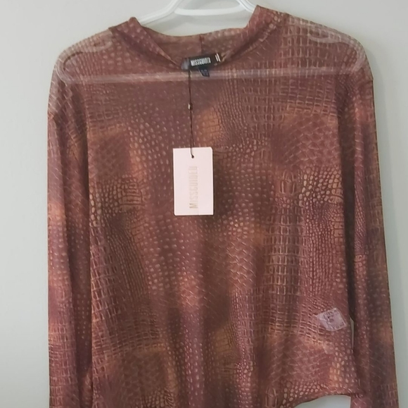 High Neck snake mesh print thong - Picture 1 of 2